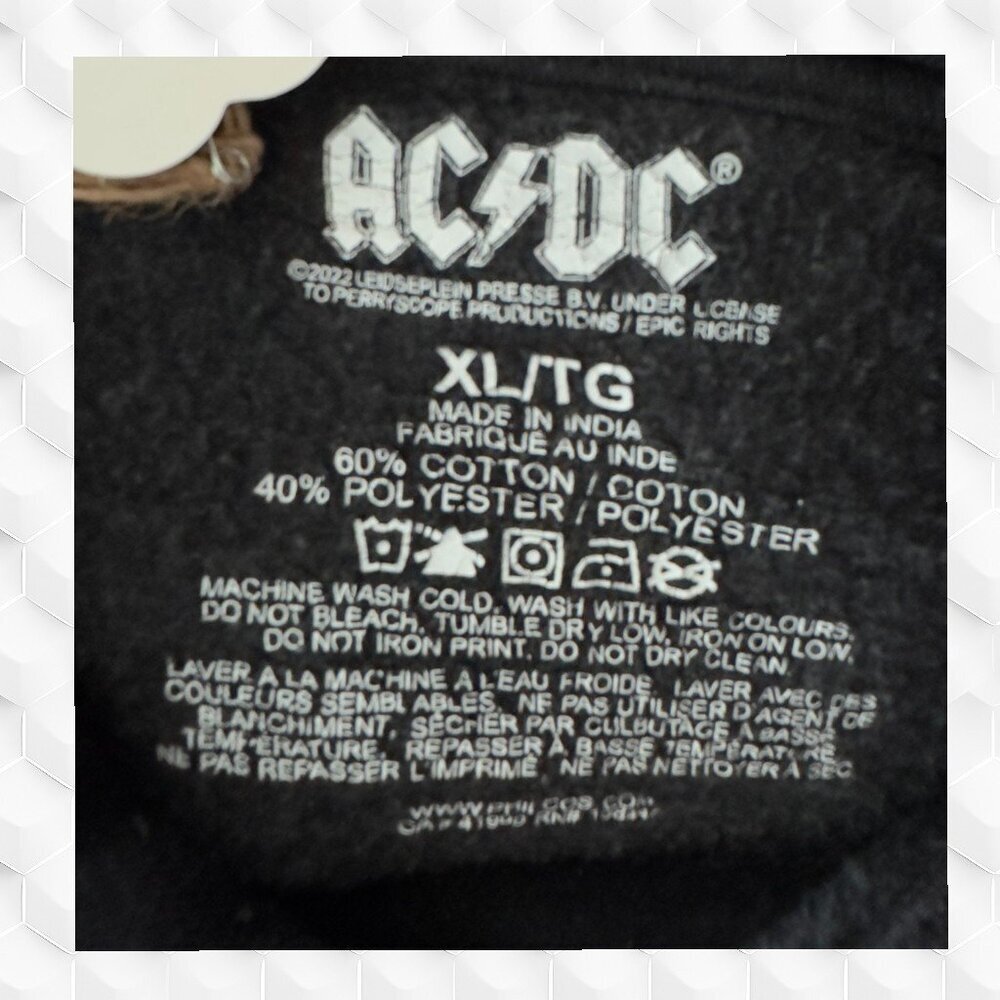 Official AC/DC Hoodie - Back N Black - XL Gender Neutral - Picture 3 of 4